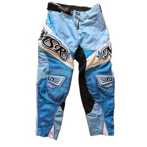 MSR Starlet Girl’s Sz 24 Motocross Dirt Bike Pants Blue Black Excellent Youth